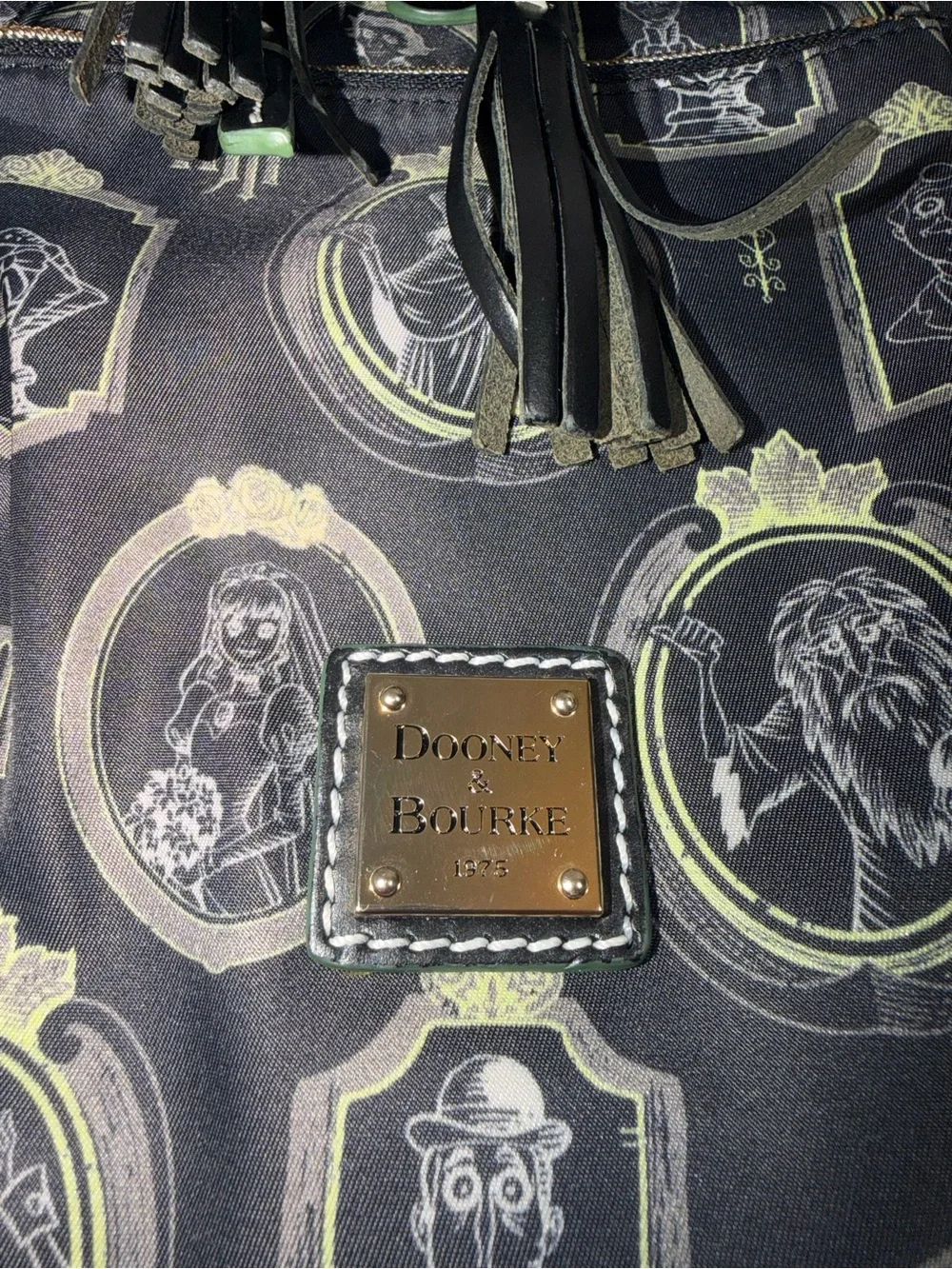 NWT Disney Dooney & Bourke Haunted Mansion Portraits Drawstring Nylon Backpack